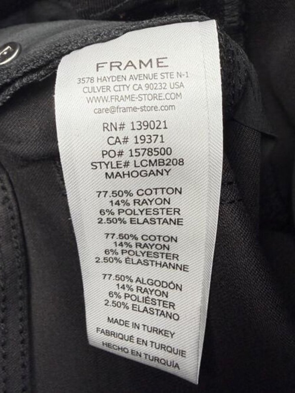 Frame Le Crop Mini Boot Fit Mid Rise Flared Coated Jeans in Mahogany - Picture 6 of 9